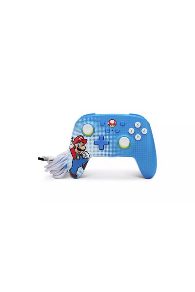 Powera Nintendo Switch Enhanced Wired Controller - Blue Mario Pop