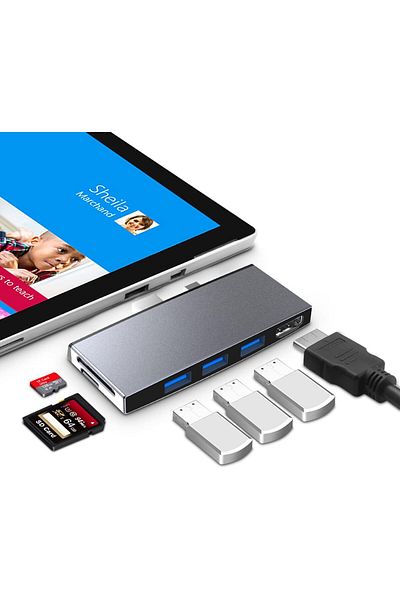 COOYA Pro 6/Pro 5/Pro 4 Docking Station, USB Hub 3.0x2, SD & TF/Micro SD Memory Card Reader, 4K HDMI Port