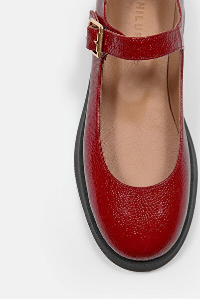 NILUFARR Panthera Червоні шкіряні жіночі лофери з натуральної шкіри