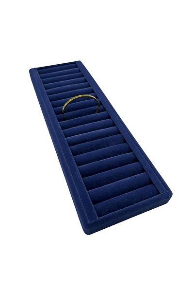 MeGass Dekor Domestic Production Suede Coated Navy Blue Color Sausage 35/11 cm Bracelet Cuff Table