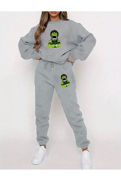 RPT MODA Oversized Hulk Print Detail Cycling Collar Double Team Tracksuit