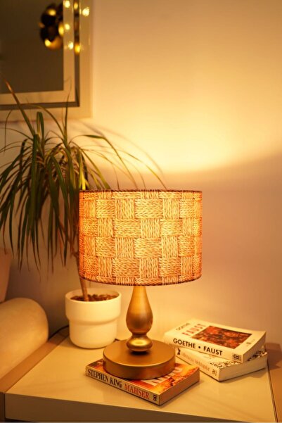 retro home design Eskitme Ayaklı Turuncu Sepet Detaylı Silindir Masa Lambası ...