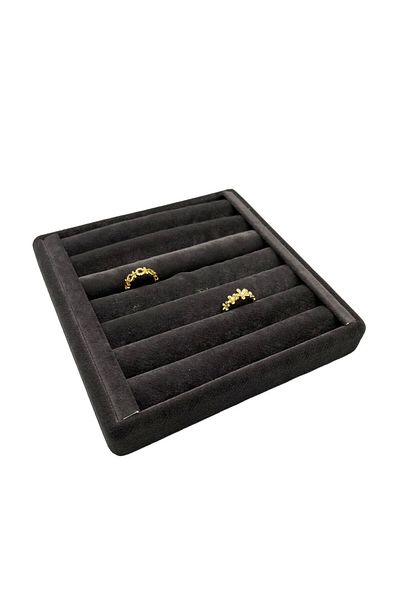 MeGass Dekor Domestic Production Suede Fabric Smoked Color 15 cm / 15 cm Ring Display Stand