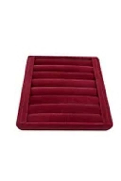 MeGass Dekor Domestic Production Suede Fabric Burgundy Color 15 cm / 15 cm Ring Display Stand