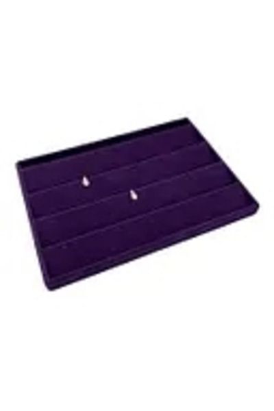 MeGass Dekor Domestic Production Algeria Model Suede Fabric Purple Color 34/24 cm Graduated Drawer Earring Stand