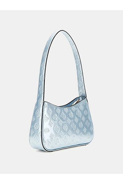 Guess Geantă de umăr din piele lacuită Arnela Top Zip