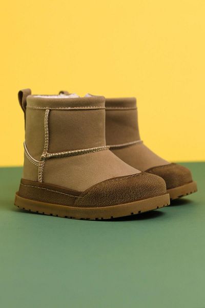 Limoya Βρεφικές μπότες Gilla Mink Suede με αντίστροφη ραφή και λεπτομέρεια με γούνα στο εσωτερικό