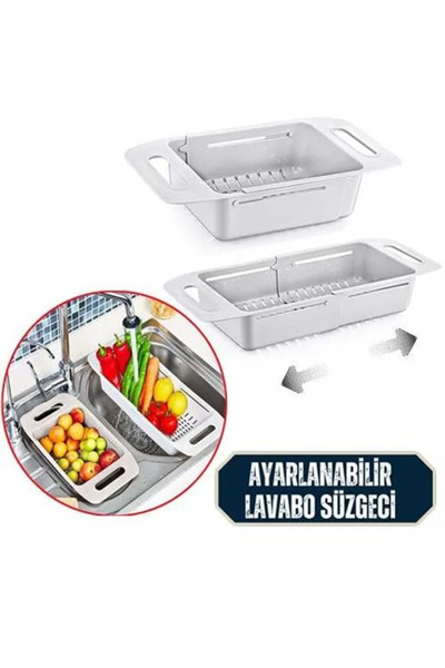 ealoni Sürgülü Ayarlanabilir Lavabo Süzgeci – Uzun/Kısa Evye Tipi Sebze Meyve...