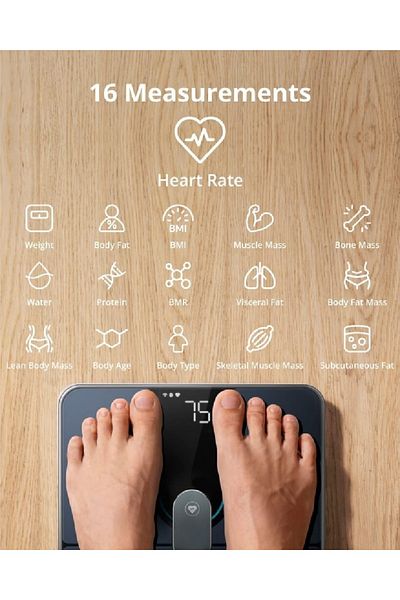 COOYA Digital Scale, Weight Scale with Wi-Fi and Bluetooth, 16 Measurements Including Weight, Heart Rate