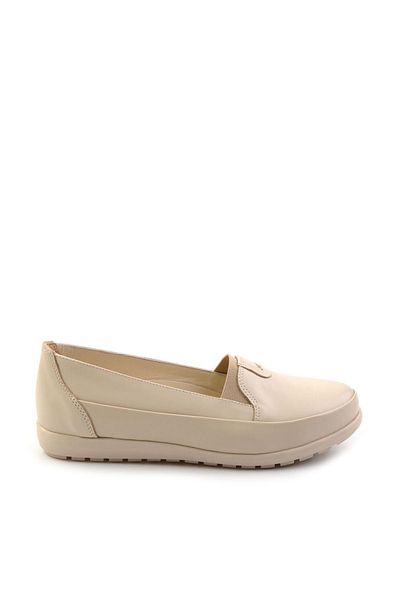 Bambi Beige Leather Women's Casual Shoes K 01087734103