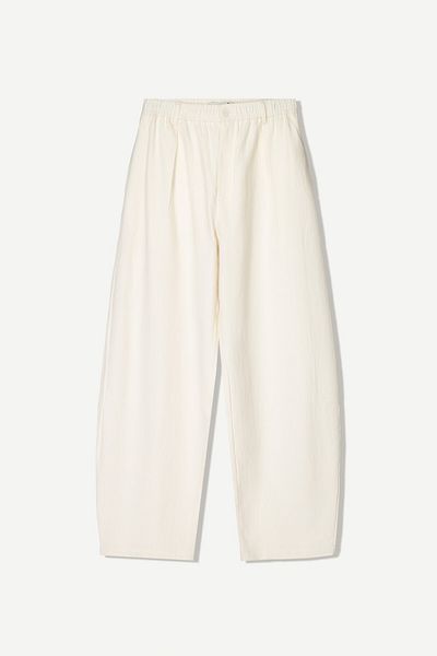 Bershka Tailored fit linen blend baggy trousers