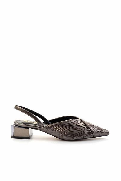 Bambi Platinum Wrinkled Patent Leather Women's Ballerinas01188135708