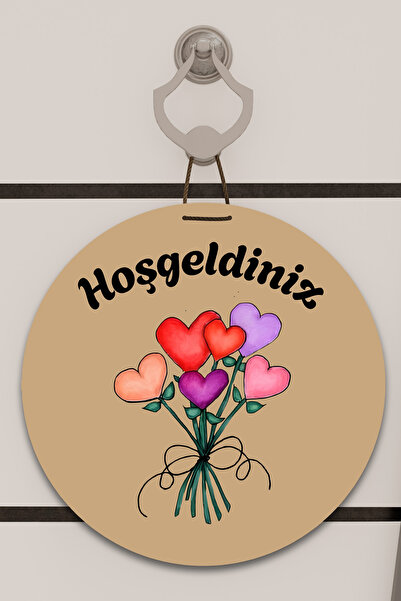 Dormot Home Decor pentru ușă cu imprimare digitală maro, cu model de buchet d...