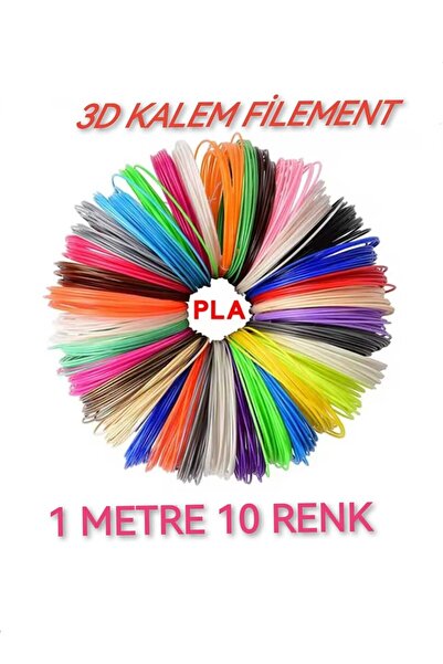 dvrktasarım Divrak3d Filament Pla 1.75mm Pla 10 Renk X 1 Metre 3 Boyutlu Kalem Flamenti