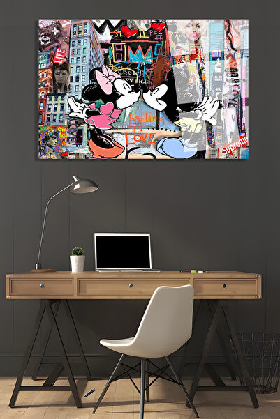 TAULART Miki Maus, tema ljubavi, ultra živopisna staklena slika, nelomljiva s...