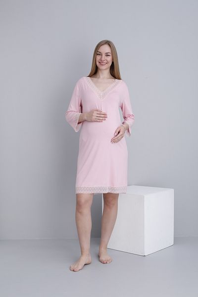 Miss Dünya Lissa Lace Detailed V-Neck Maternity Nightgown