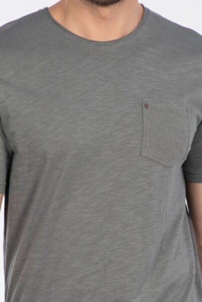 BARRELS AND OIL T-Shirt with Chest Pocket - A.Khaki