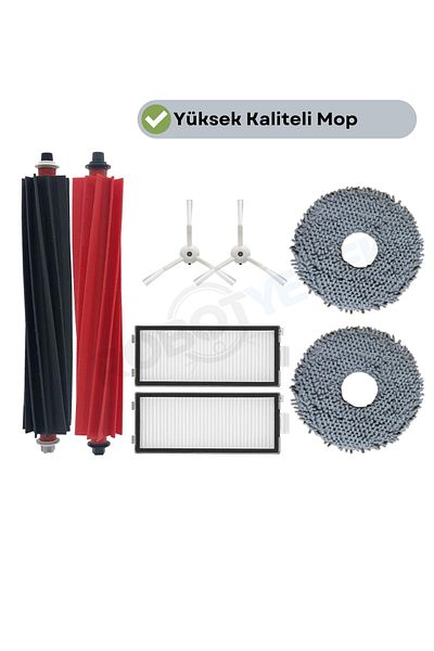 robotyedek Roborock Q Revo Master White Compatible Brush Hepa Filter Mop Set-7 Pieces