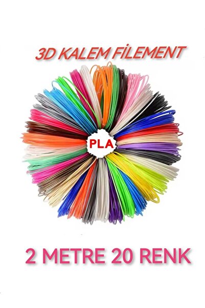 dvrktasarım Divrak3d Filament Pla 1.75mm Pla 20 Renk X 2 Metre 3 Boyutlu Kale...