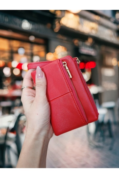 KY Women's Red Wallet a Quality Soft Leather Card Holder Small Size