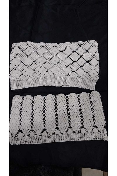 Papatyam 2Pcs Hand Knitted Crochet World (32X17) Pillow Head Handcrafted Lace / Dowry / Lace / Vintag / Cotton