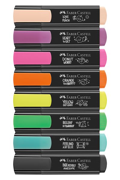 Faber Castell Graffiti Highlighter Set 8 Water Based Ink 3 Different Line Thickness Durable Ink