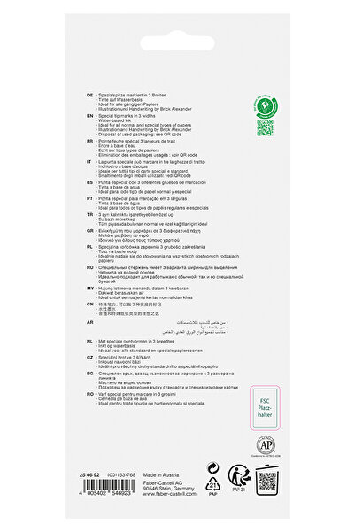 Faber Castell Graffiti Fosforlu Kalem Seti 8’li Su Bazlı Mürekkep 3 Farklı Çizgi Kalınlığı Dayanıklı Mürekkep