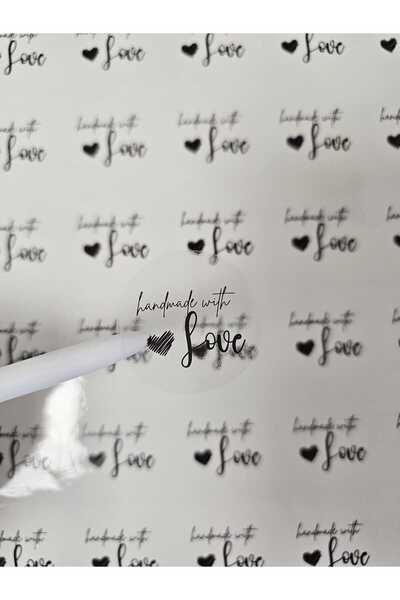Genel Markalar ŞEFFAF STİCKER 4 CM MADE WİTH LOVE 70 ADET