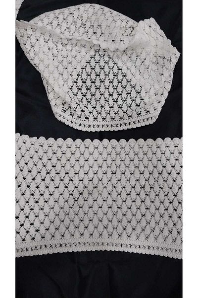 Papatyam Hand Knitted Crochet 2 Pieces (35X20) Pillow Head Lace Handcrafted Lace/Vintage/Dowry Lace/Cotton