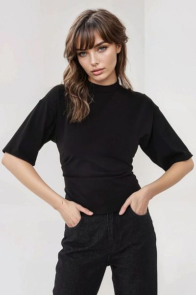Hiccup Tricou tricotat cu mânecă scurtă cu decolteu