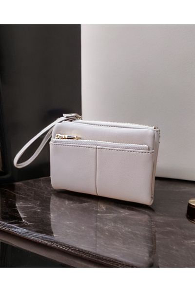 KY Women's Ecru Cream Wallet a Quality Soft Leather Card Holder Small Size