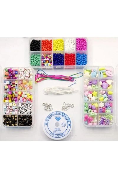 yiğit aksesuar 3 Boxed Hobby Bead Jewelry Making Set 35 Pieces