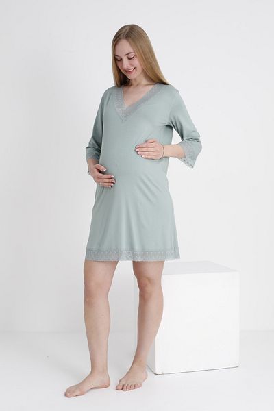 Miss Dünya Lissa Lace Detailed V-Neck Maternity Nightgown
