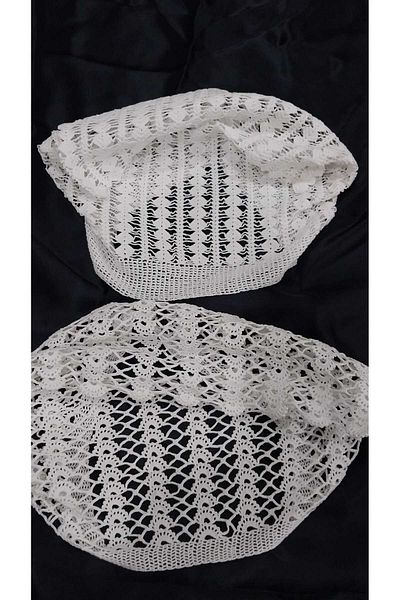 Papatyam Hand Knitted Crochet and Pillow Head 38X20/33X21 Lace/Dowry/Vintaj/Cotton