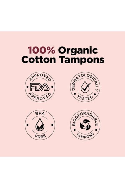 Pee Safe PeeSafe 100% Organic Cotton Tampons, Comfortable & Stain-Free, Regular size, 16 tampons