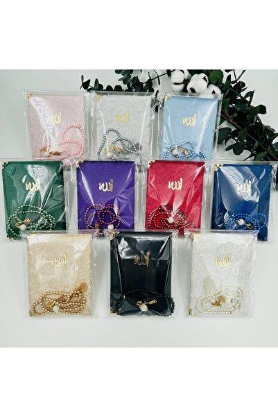 Genel Markalar 10 Adet Karışık Hediyelik Jelatinde Kadife Yasin Cüzü Ve Inci Tesbih Seti ( Mevlit-hac-umre)