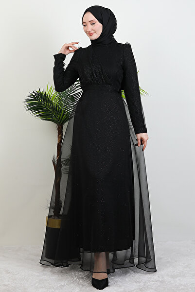 Giza Giyim Alara Hijab βραδινό φόρεμα μαύρο
