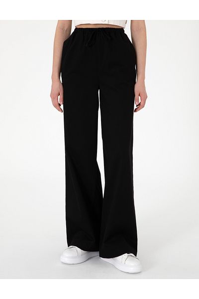 Pierre Cardin Black High Waist Loose Fit Trousers 50313136-Vr046