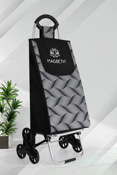 MAGBETH C200 Sessiz Silikon Üç Tekerlekli Pazar Arabası, Paslanmaz Gövde, Su Geçirmez Pazar Çantası