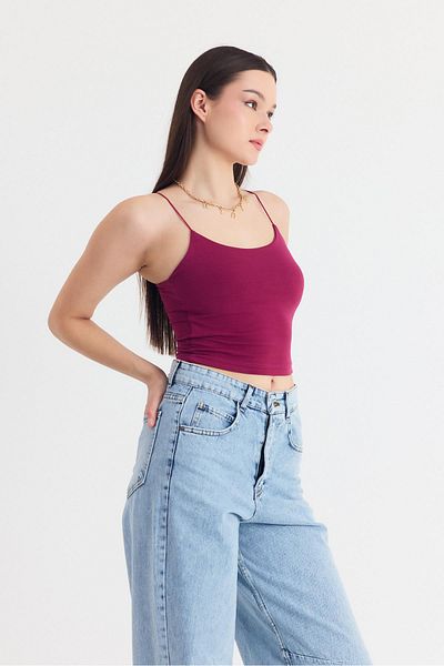Rays Claret Red Thin Strap Fitted Basic Undershirt 947