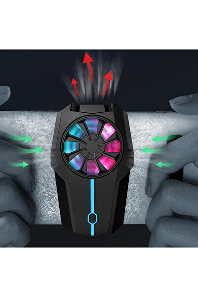 MetaForce Telefon Soğutucu Fan Hava Soğutmalı Cep Telefon Soğutucu Radyatör 3 Kademe 800Mah Bataryalı Şarjlı