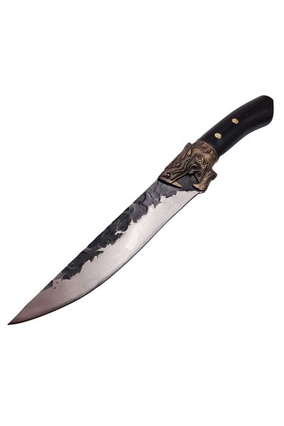 Depox Cuțit de bucătărie IdeallStore®, Dragon Breath, oțel inoxidabil, mâner din lemn, 33 cm, negru