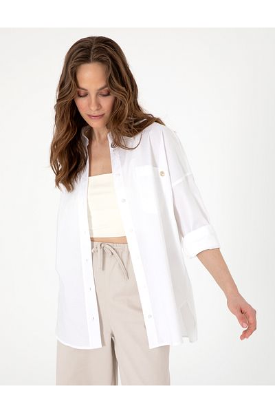 Pierre Cardin White Oversize Long Sleeve Shirt 50313596 -Vr013