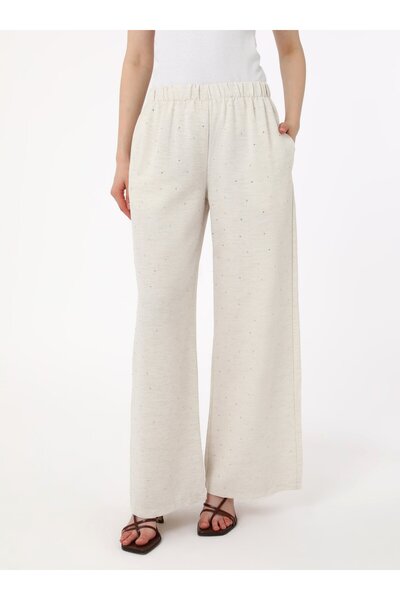 Refka Stone Detailed Viscous Mixed Double Suit - Cream - Refka