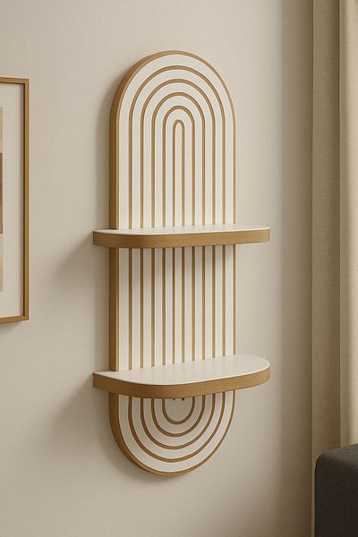 moka park avm Arya Decorative Wall Shelf Balcony Decor Shelf Mdf White 70*20 cm