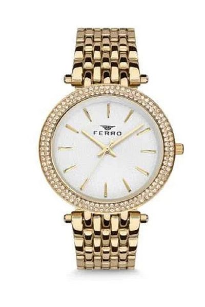 Tesbihane Ferro Gold Color Steel Cord Women's Wristwatch Th-f61576a-b