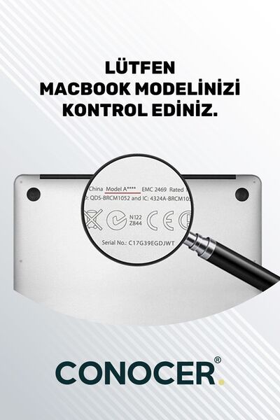 CONOCER Macbook Air 2020 13 Inc M1 A2337 / A2179 Uyumlu Türkçe Q Klavye Slim Klavye Koruyucu Kılıf