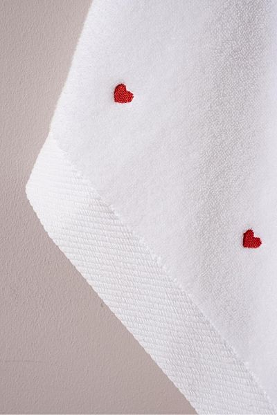 VAROL Love Series Micro Cotton Bathroom Set with Embroidery Detail