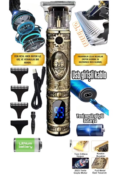 FREED TOOLS 8603-Tıraş Makinesi Usb Şarjlı Saç Sakal Vücut Kıl Tüy Alma Kadın...