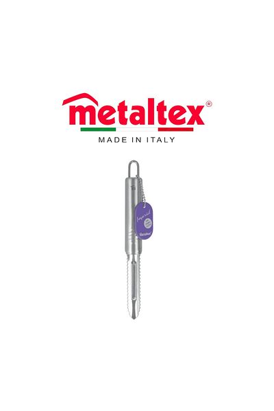 Metaltex مقشرة خضراوات إمبريال - مصنوعة من الفولاذ المقاوم للصدأ بمقبض بيضاوي، آمنة للاستخدام في غسالة الأطباق